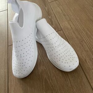 White Slip-On Platform Sneakers NWOT